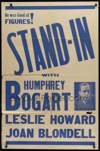 5h835 STAND-IN 1sh R48 Leslie Howard, Joan Blondell, Humphrey Bogart pictured & top-billed!