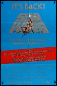5h843 STAR WARS 1sh R79 George Lucas classic sci-fi epic, great art by Tom Jung!