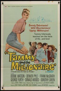 5h869 TAMMY & THE MILLIONAIRE 1sh '67 sexy Debbie Watson learns facts of love, from the TV show!