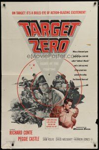 5h870 TARGET ZERO 1sh '56 Richard Conte, Peggie Castle, Chuck Connors, Korean War!