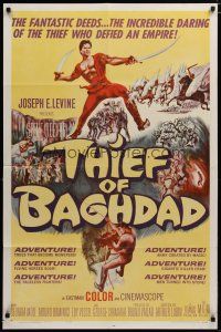 5h891 THIEF OF BAGHDAD 1sh '61 daring Steve Reeves does fantastic deeds & defies an empire!