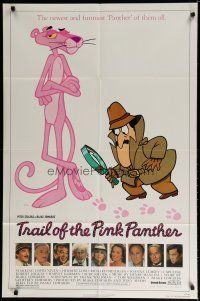 5h911 TRAIL OF THE PINK PANTHER 1sh '82 Peter Sellers, Blake Edwards, cool cartoon art!
