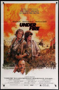 5h926 UNDER FIRE 1sh '83 Nick Nolte, Gene Hackman, Joanna Cassidy, great Drew Struzan art!