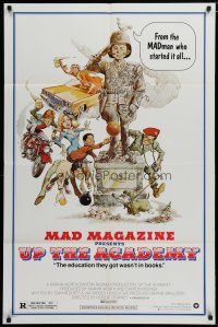 5h929 UP THE ACADEMY 1sh '80 MAD Magazine, Jack Rickard art of Alfred E. Newman!