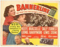 5j040 BANNERLINE TC '51 newspaper man Keefe Brasselle & Sally Forrest blasted a town apart!