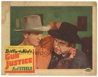 5j389 BILLY THE KID'S GUN JUSTICE LC '40 Bob Steele in the title role choking baddie!