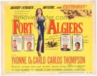 5j104 FORT ALGIERS TC '53 full-length art of sexy Yvonne de Carlo in Northern Africa!