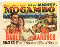 5j185 MOGAMBO TC '53 Clark Gable & Ava Gardner, Grace Kelly, great artwork of hunters & giant ape!