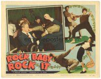 5j791 ROCK BABY ROCK IT LC #4 '57 close up of teens fighting + cool rock 'n' roll border image!