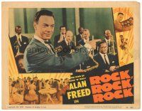 5j792 ROCK ROCK ROCK LC #2 '56 cool close-up of Alan Freed directing band!