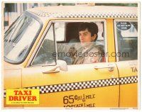 5j897 TAXI DRIVER LC '76 Robert De Niro in cab in Martin Scorsese classic!