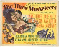 5j284 THREE MUSKETEERS TC '48 artwork of of Gene Kelly grabbing Lana Turner holding knife!