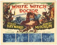 5j311 WHITE WITCH DOCTOR TC '53 Susan Hayward & Robert Mitchum in African jungle!