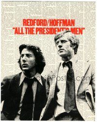 5j032 ALL THE PRESIDENT'S MEN TC '76 Dustin Hoffman & Robert Redford as Woodward & Bernstein!