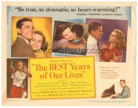 5j046 BEST YEARS OF OUR LIVES TC '47 Fredric March, Dana Andrews, Teresa Wright, William Wyler