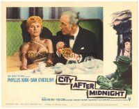 5j422 CITY AFTER MIDNIGHT LC #1 '59 Wilfred Hyde White at dinner with pretty Petula Clark!