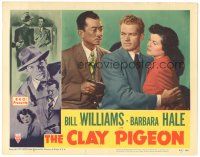 5j424 CLAY PIGEON LC #2 '49 villain Richard Loo holds Barbara Hale & Bill Williams at gunpoint!