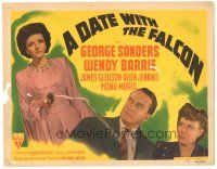 5j082 DATE WITH THE FALCON TC '41 George Sanders in the title role, Wendy Barrie, Mona Maris!