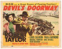 5j088 DEVIL'S DOORWAY TC '50 cool art of Robert Taylor with rifle & Paula Raymond, Anthony Mann!