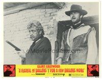 5j494 FISTFUL OF DOLLARS/FOR A FEW DOLLARS MORE LC #4 '67 c/u of Clint Eastwood by Calvo with gun!
