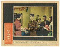 5j523 GIANT LC #5 '56 Sal Mineo & Elizabeth Taylor at Christmas party, directed by George Stevens!