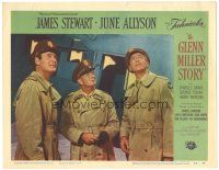 5j530 GLENN MILLER STORY LC #3 '54 James Stewart in uniform with Charles Drake & Steve Pendleton!