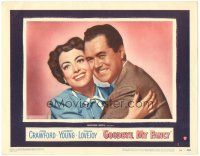 5j537 GOODBYE MY FANCY LC #1 '51 romantic close up of smiling Joan Crawford & Frank Lovejoy!