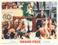 5j538 GRAND PRIX LC #5 '67 crowd acclaims Formula One race car driver James Garner after victory!