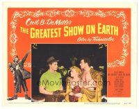 5j543 GREATEST SHOW ON EARTH LC #2 '52 DeMille circus classic,Charlton Heston, Cornel Wilde!
