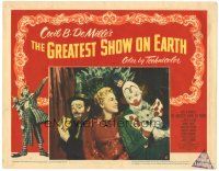 5j544 GREATEST SHOW ON EARTH LC #4 '52 best image of James Stewart, Betty Hutton & Emmett Kelly!