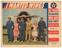 5j569 I WANTED WINGS LC '41 cool posed portrait of Lake, Milland, Holden & top cast by prop plane!