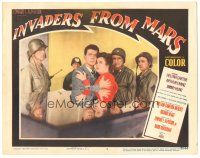 5j578 INVADERS FROM MARS LC #8 '53 Arthur Franz holding Helena Carter w/ Morris Ankrum & soldiers!