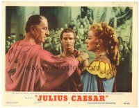 5j592 JULIUS CAESAR LC #6 '53 Marlon Brando watches Greer Garson warn Louis Calhern, Shakespeare