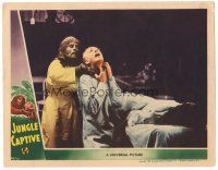 5j594 JUNGLE CAPTIVE LC '45 Vicky Lane as the Ape Woman chokes Otto Kruger!