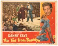 5j596 KID FROM BROOKLYN LC '46 man in audience helps wacky boxer Danny Kaye get his foot untied!