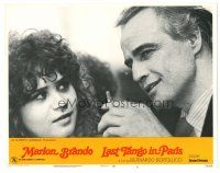 5j616 LAST TANGO IN PARIS LC #6 '73 c/u of smoking Marlon Brando & Maria Schneider, Bertolucci