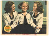 5j626 LITTLE MISS BROADWAY LC '38 Shirley Temple singing between two girls!