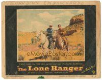 5j629 LONE RANGER LC #5 '56 cool image of Clayton Moore & Jay Silverheels on horseback!