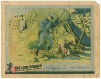 5j628 LONE RANGER & THE LOST CITY OF GOLD LC #5 '58 masked hero Clayton Moore takes out baddie!