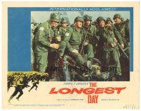 5j634 LONGEST DAY LC #7 '62 John Wayne w/  soldiers Stuart Whitman, Steve Forrest, Tom Tryon & more!