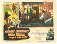 5j647 MAN FROM LARAMIE LC '55 image of James Stewart in jail, directed by Anthony Mann!