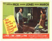 5j648 MAN IN THE GRAY FLANNEL SUIT LC #6 '56 Gregory Peck holding toy looks at Jennifer Jones!