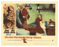 5j009 MAN WHO SHOT LIBERTY VALANCE LC #1 '62 John Wayne, Woody Strode, Vera Miles, James Stewart!