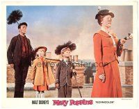 5j657 MARY POPPINS LC '64 Julie Andrews, Dick Van Dyke & kids with chimney sweep brooms, Disney!