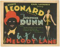 5j176 MELODY LANE TC '29 artwork of Eddie Leonard, The Minstrel King & sexy Josephine Dunn!