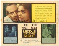 5j181 MIDDLE OF THE NIGHT TC '59 sexy young Kim Novak is involved with much older Fredric March!