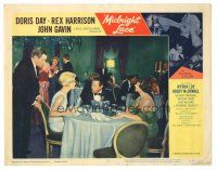 5j664 MIDNIGHT LACE LC #5 '60 Rex Harrison at restaurant with pretty Doris Day & Myrna Loy!