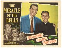 5j672 MIRACLE OF THE BELLS LC #5 '48 c/u of Fred MacMurray with arm around priest Frank Sinatra!