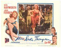 5j673 MISS SADIE THOMPSON LC '53 soldiers in nightclub admire sexy Rita Hayworth showing her leg!