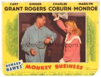 5j677 MONKEY BUSINESS LC #4 '52 c/u of Cary Grant & Ginger Rogers wearing pajamas, Howard Hawks!